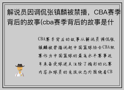 解说员因调侃张镇麟被禁播，CBA赛季背后的故事(cba赛季背后的故事是什么)